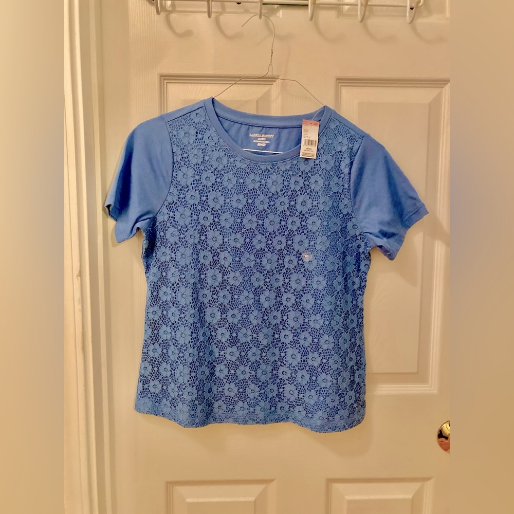 Pretty periwinkle lace T-shirt NWT size SP